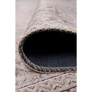 Folk Vintage Desenli Dokuma Taban Dekoratif Bej Halı (ba 34)