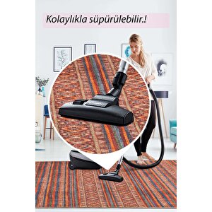 Soul Etnik Desenli Dokuma Taban Dekoratif Kırmızı Halı Al 431