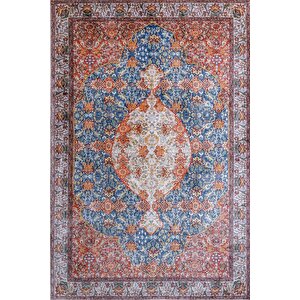 Fuga Yumuşak Dokulu Renkli Vintage Desenli Halı Ka 06 80x150 cm
