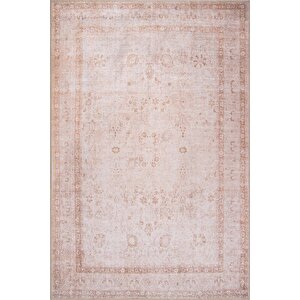 Folk Eskitme Desenli Dokuma Taban Dekoratif Bej Halı (ba 22) 75x300 cm