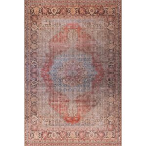 Folk Vintage Desenli Dokuma Taban Dekoratif Rustik Halı (ba 35) 250x250 cm 