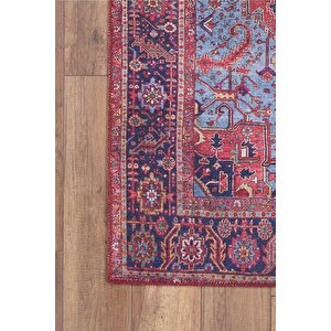 Blues Şönil Vintage Desenli Dokuma Taban Dekoratif Bordo Mutfak, Salon Halısı (al 162) 210x310 cm