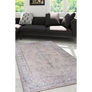 Eskitme Desenli Halı, Dokuma Taban Dekoratif Şönil Bej Halı Dorian Al 128 300x400 cm