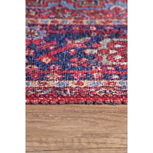 Blues Şönil Vintage Desenli Dokuma Taban Dekoratif Bordo Mutfak, Salon Halısı (al 162)