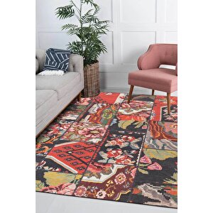 Folk Patchwork Desenli Dokuma Taban Dekoratif Renkli Halı (ba 10) 75x230 cm