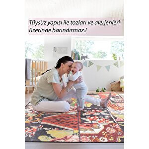 Folk Patchwork Desenli Dokuma Taban Dekoratif Renkli Halı (ba 10)