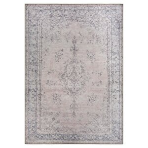 Eskitme Desenli Halı, Dokuma Taban Dekoratif Şönil Bej Halı Dorian Al 128 75x230 cm