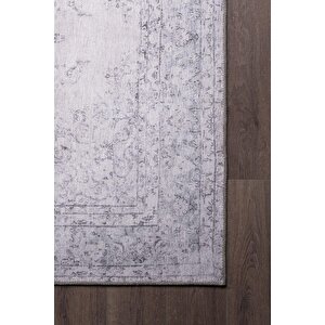 Eskitme Desenli Halı, Dokuma Taban Dekoratif Şönil Bej Halı Dorian Al 128 75x230 cm