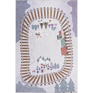 Çocuk Odası Halısı, Dokuma Taban Dekoratif Şönil Gri halı Minor Al 411 250x250 cm 