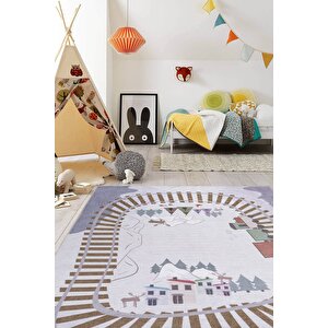 Çocuk Odası Halısı, Dokuma Taban Dekoratif Şönil Gri halı Minor Al 411 250x250 cm 