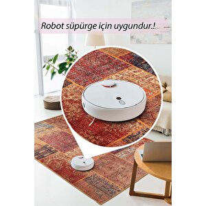 Patchwork Desenli Salon Halısı, Dokuma Taban Dekoratif Şönil Renkli Halı Jazz Al 16