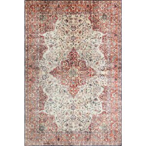 Fuga Yumuşak Dokulu Renkli Vintage Desenli Halı Ka 09 80x150 cm
