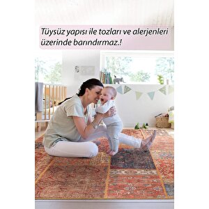 Patchwork Desenli Salon Halısı, Dokuma Taban Dekoratif Şönil Renkli Halı Jazz Al 16