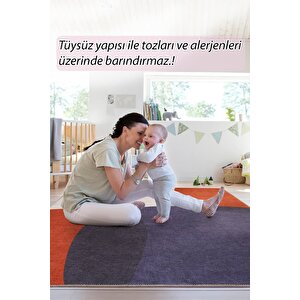 Modern Salon, Mutfak, Genç Odası Halısı Dokuma Taban Dekoratif Şönil Renkli Halı Funk Al 403