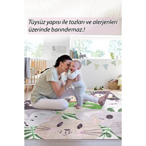 Çocuk Odası Halısı, Dokuma Taban Dekoratif Şönil Renkli halı Minor Al 416