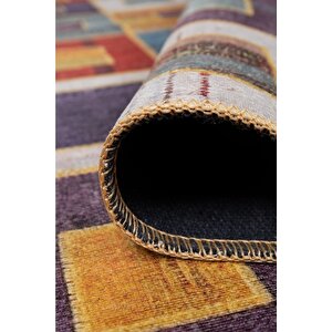 Folk Patchwork Desenli Dokuma Taban Dekoratif Renkli Halı (ba 39)