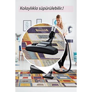 Folk Patchwork Desenli Dokuma Taban Dekoratif Renkli Halı (ba 39)