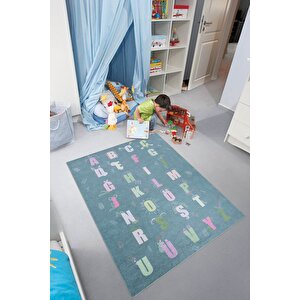 Çocuk Odası Halısı, Dokuma Taban Dekoratif Şönil Yeşil halı Minor Al 414 250x250 cm 
