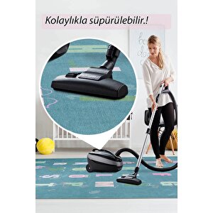 Çocuk Odası Halısı, Dokuma Taban Dekoratif Şönil Yeşil halı Minor Al 414