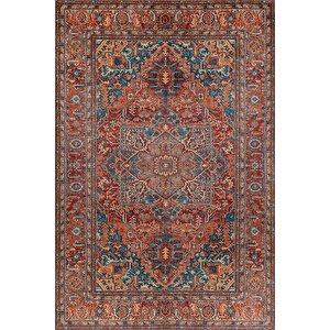 Fuga Yumuşak Dokulu Çok Renkli Vintage Desenli Halı Ka 41 80x150 cm