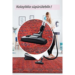 Artloop Fuga Yumuşak Dokulu Kırmızı Afgan Desenli Halı Ka 29