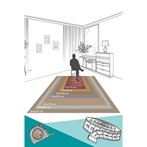 Eskitme Desenli Halı, Dokuma Taban Dekoratif Şönil Renkli Halı Dorian Al 260