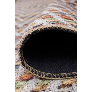 Eskitme Desenli Halı, Dokuma Taban Dekoratif Şönil Renkli Halı Dorian Al 260