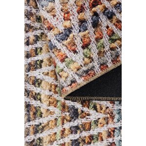 Eskitme Desenli Halı, Dokuma Taban Dekoratif Şönil Renkli Halı Dorian Al 260