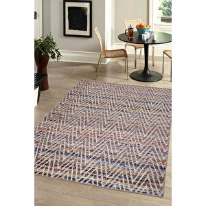 Eskitme Desenli Halı, Dokuma Taban Dekoratif Şönil Renkli Halı Dorian Al 260 75x300 cm