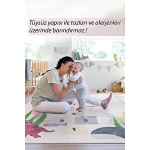 Çocuk Odası Halısı, Dokuma Taban Dekoratif Şönil Renkli halı Minor Al 415