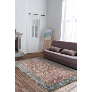 Fuga Yumuşak Dokulu Çok Renkli Vintage Desenli Halı Ka 12 80x150 cm