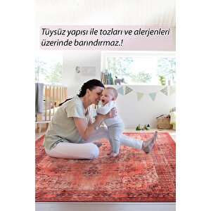 Blues Şönil Vintage Desenli Dokuma Taban Dekoratif Kırmızı Salon, Mutfak Halı (al 131)