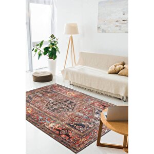 Etnik Kilim Desenli Halı, Dokuma Taban Dekoratif Şönil Rustik Halı Soul Al 132 75x300 cm