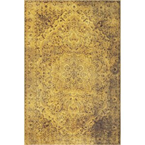 Blues Vintage Desenli Dokuma Taban Dekoratif Sarı Salon, Mutfak Halısı (al 24) 210x310 cm