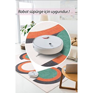Modern Salon, Mutfak, Genç Odası Halısı Dokuma Taban Dekoratif Şönil Renkli Halı Funk Al 398