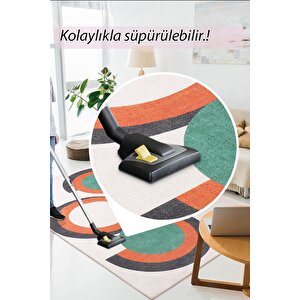 Modern Salon, Mutfak, Genç Odası Halısı Dokuma Taban Dekoratif Şönil Renkli Halı Funk Al 398