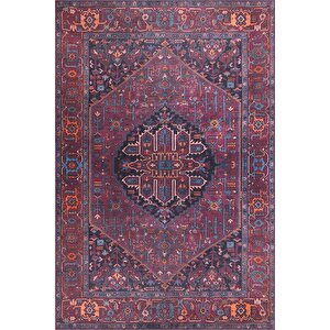 Folk Vintage Desenli Dokuma Taban Dekoratif Bordo Halı (ba 18) 140x190 cm