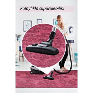 Folk Vintage Desenli Dokuma Taban Dekoratif Pembe Halı (ba 38)