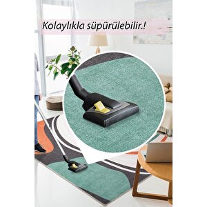 Modern Salon, Mutfak, Genç Odası Halısı Dokuma Taban Dekoratif Şönil Renkli Halı Funk Al 397