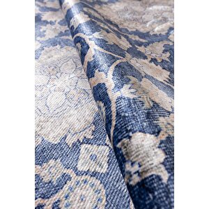 Artloop Fuga Yumuşak Dokulu Lacivert Vintage Desenli Halı Ka 08