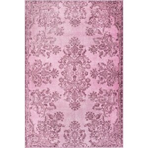Folk Vintage Desenli Dokuma Taban Dekoratif Pembe Halı (ba 02) 75x150 cm