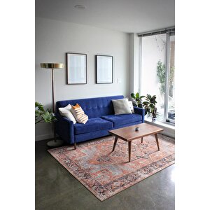 Folk Vintage Desenli Dokuma Taban Dekoratif Rustik Halı (ba 33) 75x150 cm