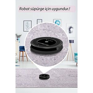 Artloop Fuga Yumuşak Dokulu Vintage Desenli Gri Halı Ka 01