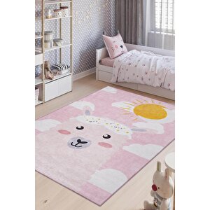 Çocuk Odası Halısı, Dokuma Taban Dekoratif Şönil Pembe halı Minor Al 410 250x250 cm 