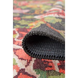 Etnik Karabağ Kilim Desenli Halı, Dokuma Taban Dekoratif Şönil Renkli Halı Soul Al 31