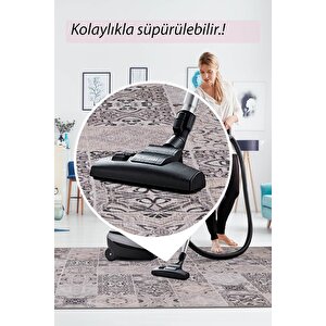 Folk Modern Dokuma Taban Dekoratif Gri Halı (ba 26)