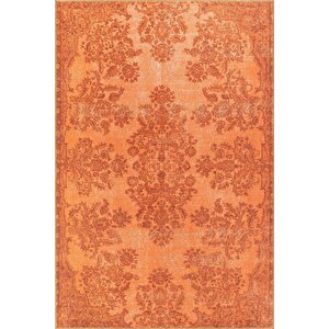 Folk Vintage Desenli Dokuma Taban Dekoratif Turuncu Halı (ba 12) 250x350 cm