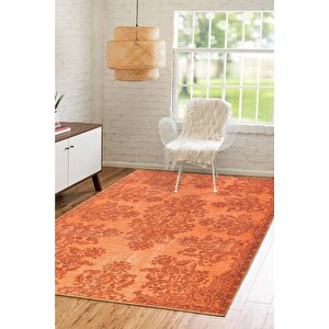 Folk Vintage Desenli Dokuma Taban Dekoratif Turuncu Halı (ba 12) 250x350 cm
