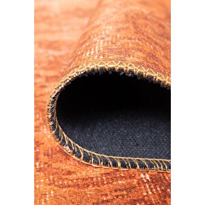 Folk Vintage Desenli Dokuma Taban Dekoratif Turuncu Halı (ba 12)