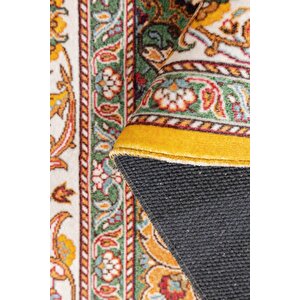 Artloop Fuga Yumuşak Dokulu Sarı Vintage Desenli Halı Ka 17